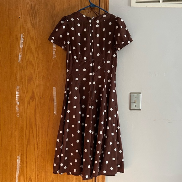 Hell Bunny brown and white retro dress! - Picture 4 of 6